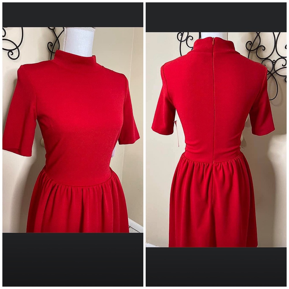 Design lab red turtle neck dress